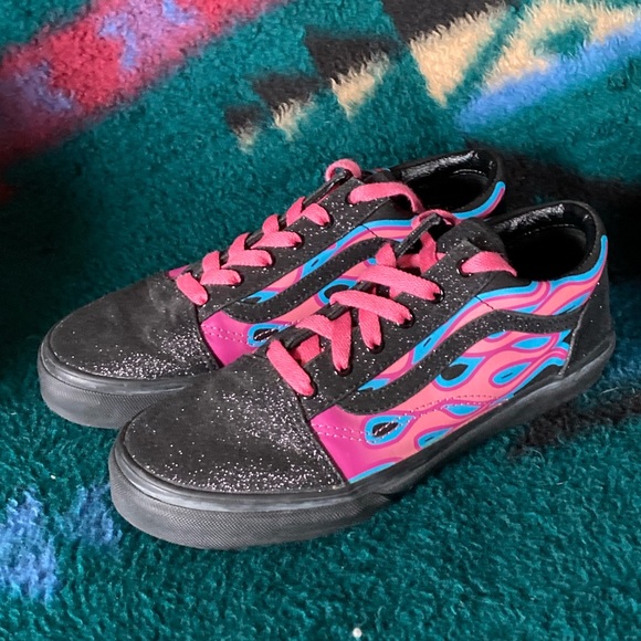 vans old skool glitter rainbow black
